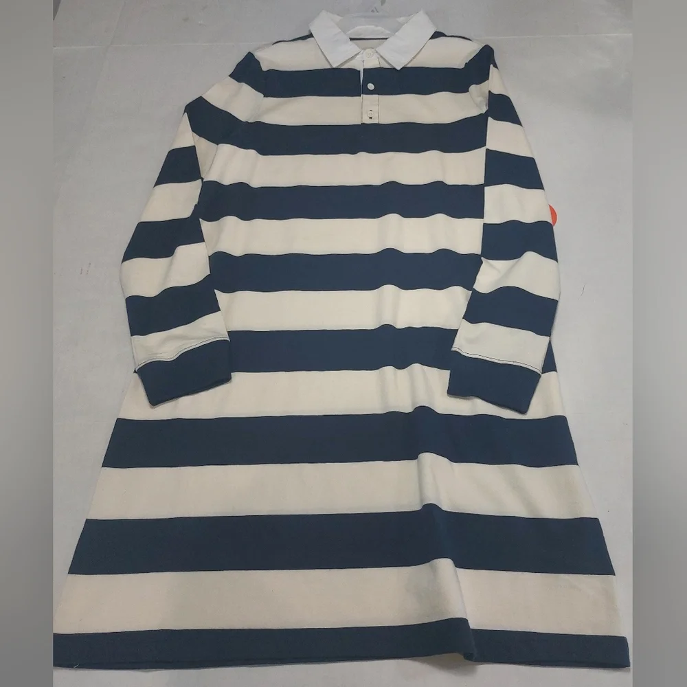 Wonder Nation Girls Navy Blue and White Striped Longsleeve Size XL 14/16 - Picture 3 of 13